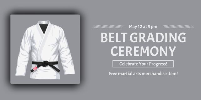 Belt Grading Ceremony Ad with Kimono Twitter Design Template