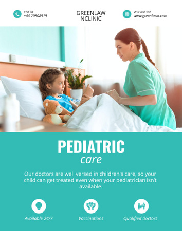 Pediatric Care Services Offer Poster 22x28in Design Template