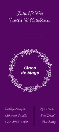 Anúncio da Celebração do Cinco de Mayo Invitation 9.5x21cm Modelo de Design