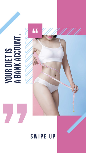 Weight Loss Program with Slim Female Body Instagram Story – шаблон для дизайну