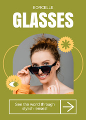 Summer Sun Glasses Ad Layout with Photo