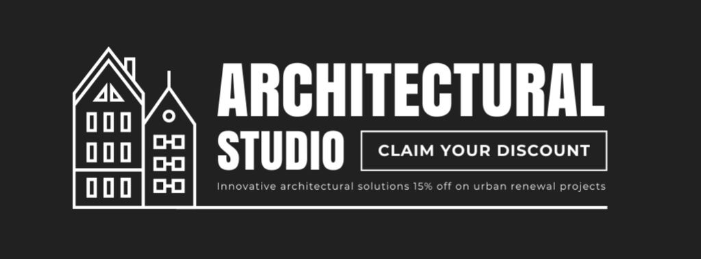 Szablon projektu Stylish Architectural Design With Discount By Studio Facebook cover