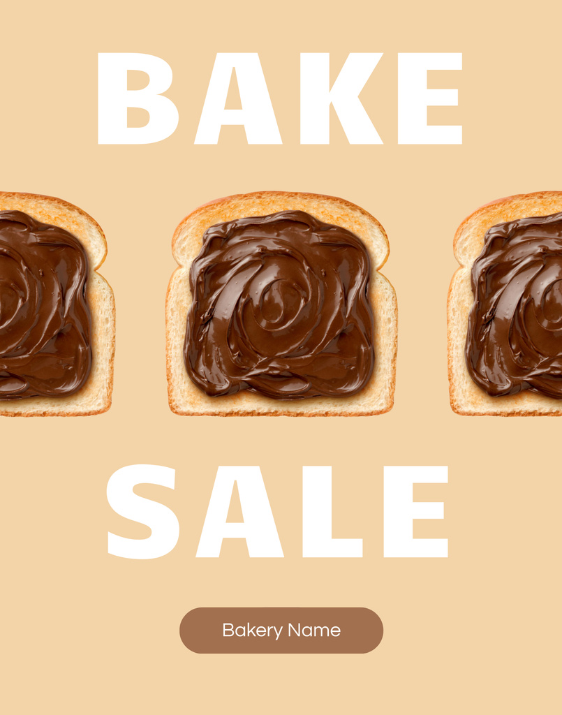 Fresh Bakery Sale Announcement Poster 22x28in Tasarım Şablonu