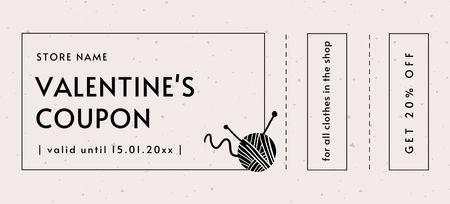 Valentine's Day Discount Voucher Coupon 3.75x8.25in Design Template