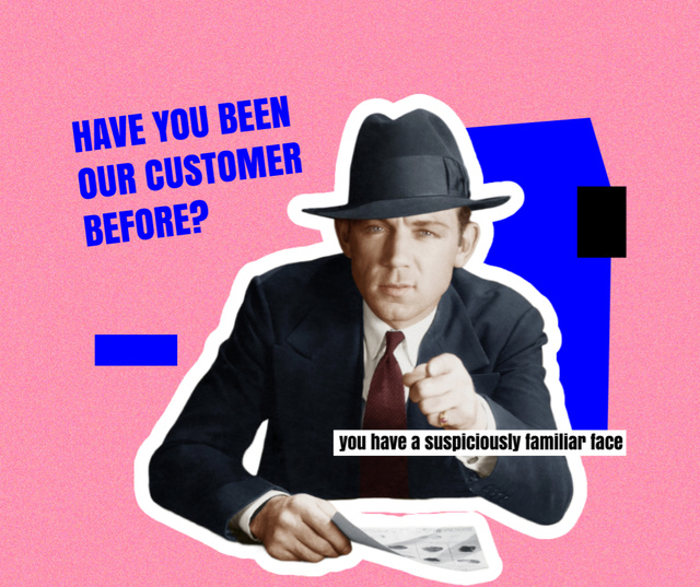 Funny Businessman in Vintage Outfit Facebook Design Template