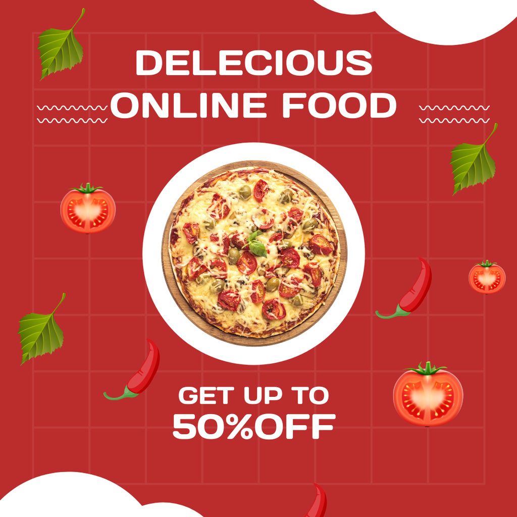 Designvorlage Discount on Online Order of Street Food für Instagram