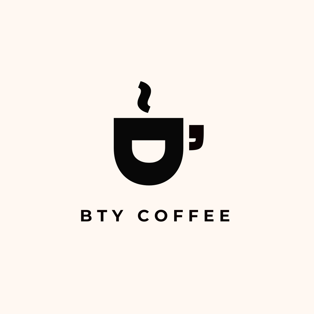 Icon of Cup with Hot Coffee Logo Modelo de Design