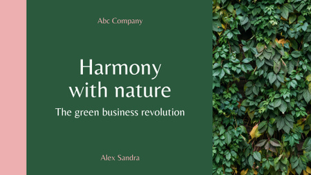 Plan for Creating Business Harmonious with Foliage Presentation Wide Design Template