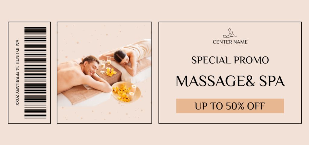 Massage Centre Special Discount Coupon Din Large tervezősablon