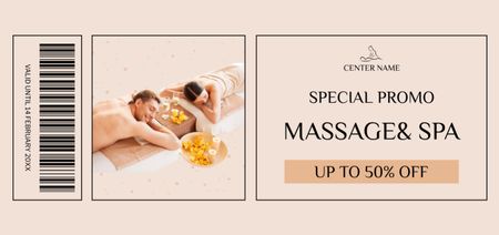 Massage Centre Special Discount Coupon Din Large Design Template