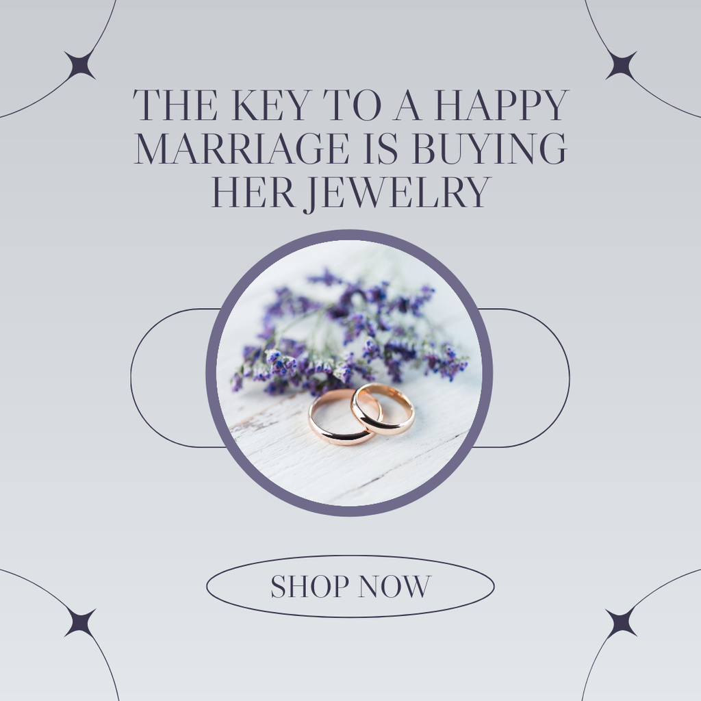 Designvorlage Jewelry Sale Offer with Wedding Rings  für Instagram