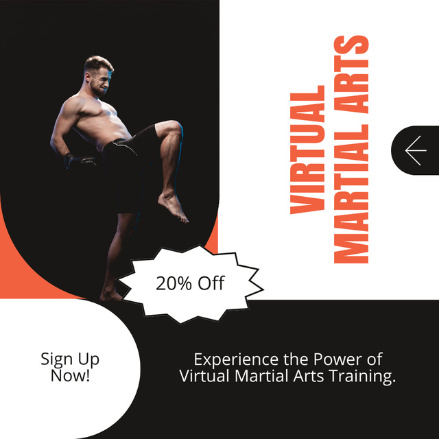 Ontwerpsjabloon van Instagram van Virtual Martial Arts Courses Ad