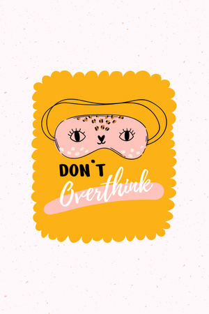 Designvorlage Mental Health Inspiration with Cute Eye Mask für Pinterest