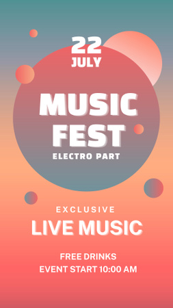 Ексклюзивний анонс фестивалю живої електро музики Instagram Story – шаблон для дизайну