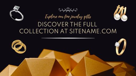 Golden Jewelry Collection Ad Title Design Template