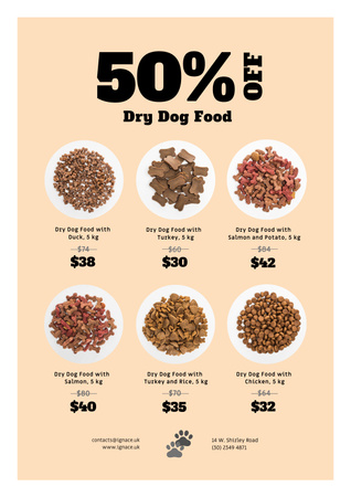 Dog Food Sale Announcement Poster Design Template