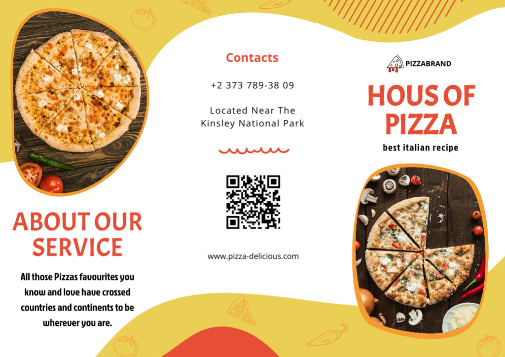Plantilla de diseño de Pizza House Advertising Brochure 