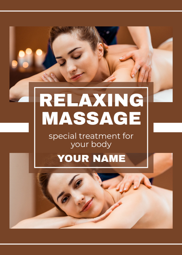 Offering Relaxing Massage and Body Care Flayer Design Template