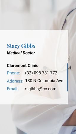 Platilla de diseño Medical Doctor Services Offer with Contact Information Business Card US Vertical