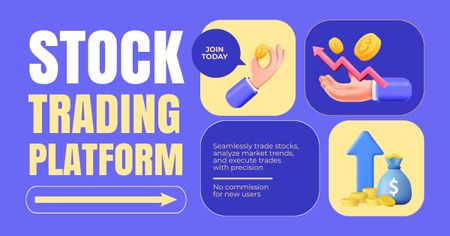 Data-driven Stock Trading Platform Ad Facebook AD Design Template