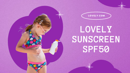 Modèle de visuel Annonce de soins de la peau d'été en violet - Full HD video
