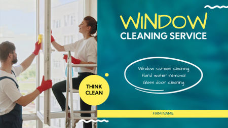 Oferta de serviço de limpeza de janelas com várias opções Full HD video Modelo de Design