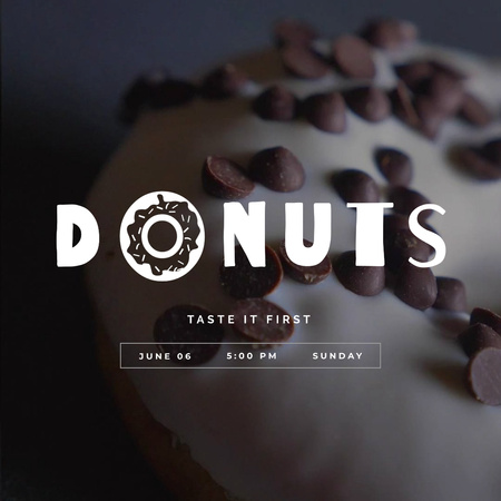 Ontwerpsjabloon van Animated Post van Sweet glazed doughnut