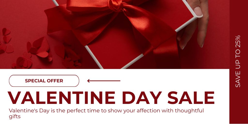 Plantilla de diseño de Big Discounts For Gifts Due Valentine's Day Twitter 