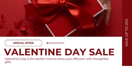 Big Discounts For Gifts Due Valentine's Day Twitter Design Template
