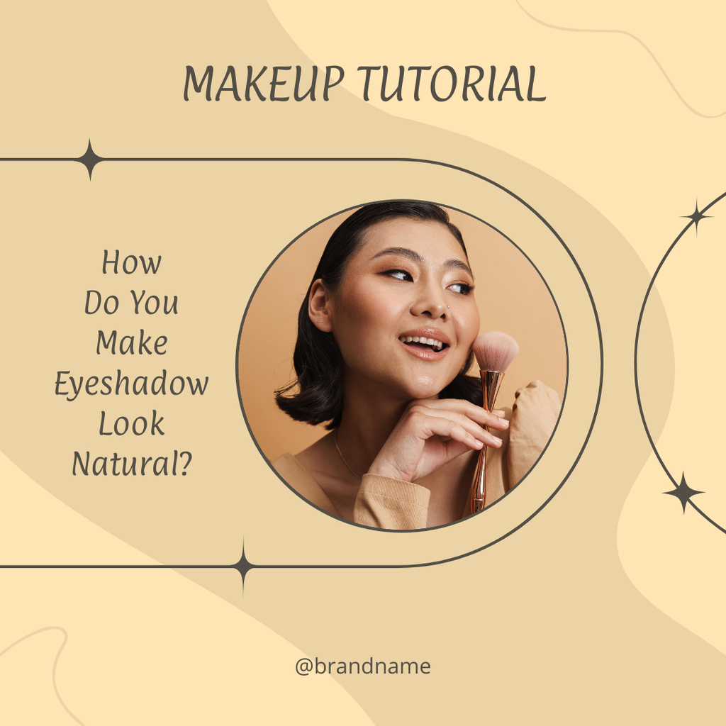Makeup Tutorial Ad in Beige Instagram Design Template