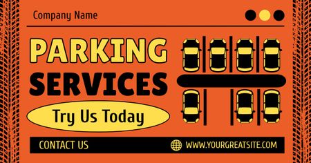 Template di design Servizio di parcheggio con illustrazione di auto Facebook AD