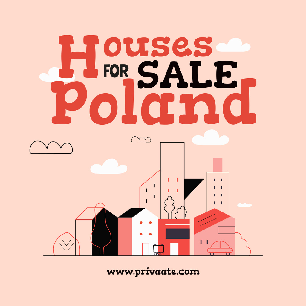 Property for Sale in Poland Instagram AD tervezősablon