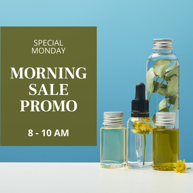 Ontwerpsjabloon van Instagram van Morning Sale Promo With Natural Serums
