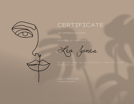 Appreciation for Performance and Service Certificate Design Template