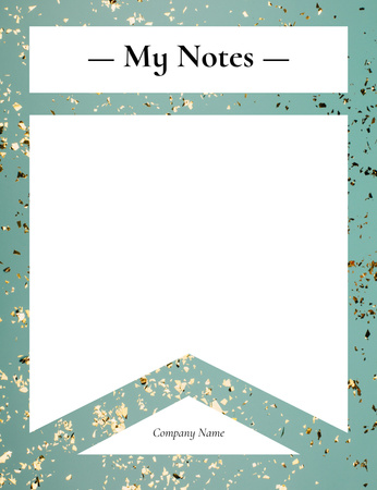 Personal Planner with Golden Confetti on Blue Notepad 107x139mm Design Template