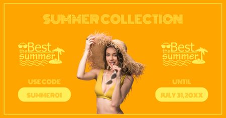 Designvorlage Beste Sommerkollektion an Badeanzügen für Facebook AD