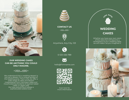 Delicious Wedding Cake Decorated with Flowers Brochure 8.5x11in Design Template