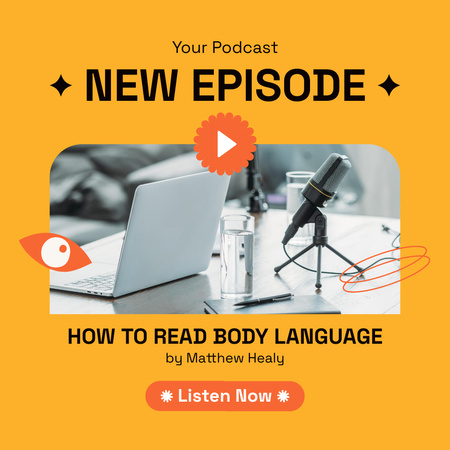 Designvorlage Podcast Episode about Body Language für Instagram