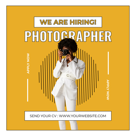 Designvorlage Wir stellen einen professionellen Fotografen ein für Instagram