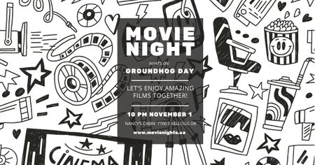Modèle de visuel Movie night event Annoucement - Facebook AD