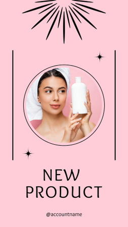 Woman holding Skincare Product Instagram Story Design Template