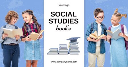 Social Studies Books For Pupils Offer Facebook AD Design Template