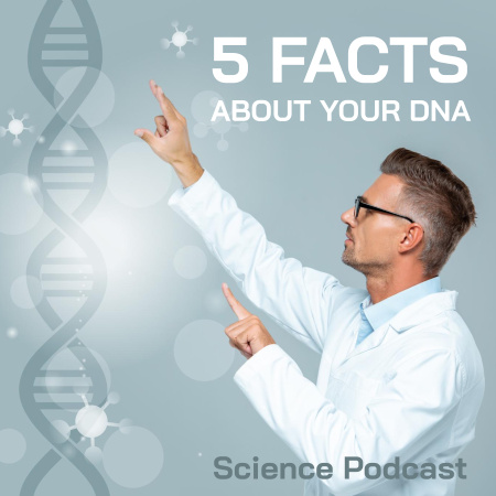 Plantilla de diseño de Science Podcast Cover about DNA Podcast Cover 