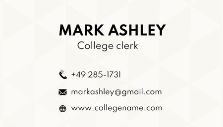 Highly Professional College Clerk Services Promotion Business Card US Design Template