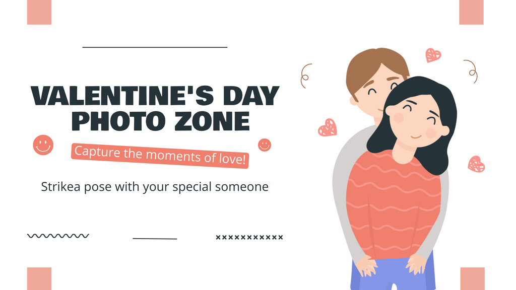 Szablon projektu Best Valentine's Day Photo Zone For Couples Offer FB event cover