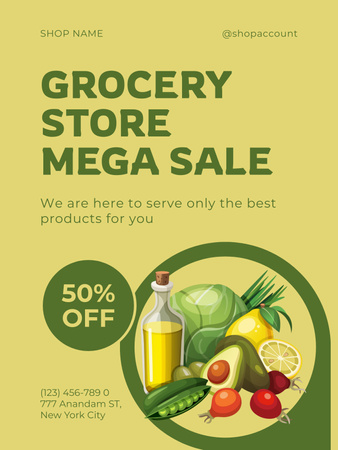 Big Sale Offer For Grocery Daily Set Poster US Design Template