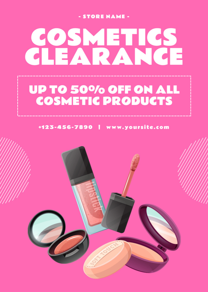 Discount on Cosmetic Products Flayer Design Template