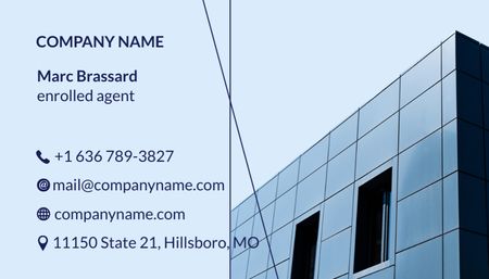Enrolled Agent Contact Information Business Card USデザインテンプレート