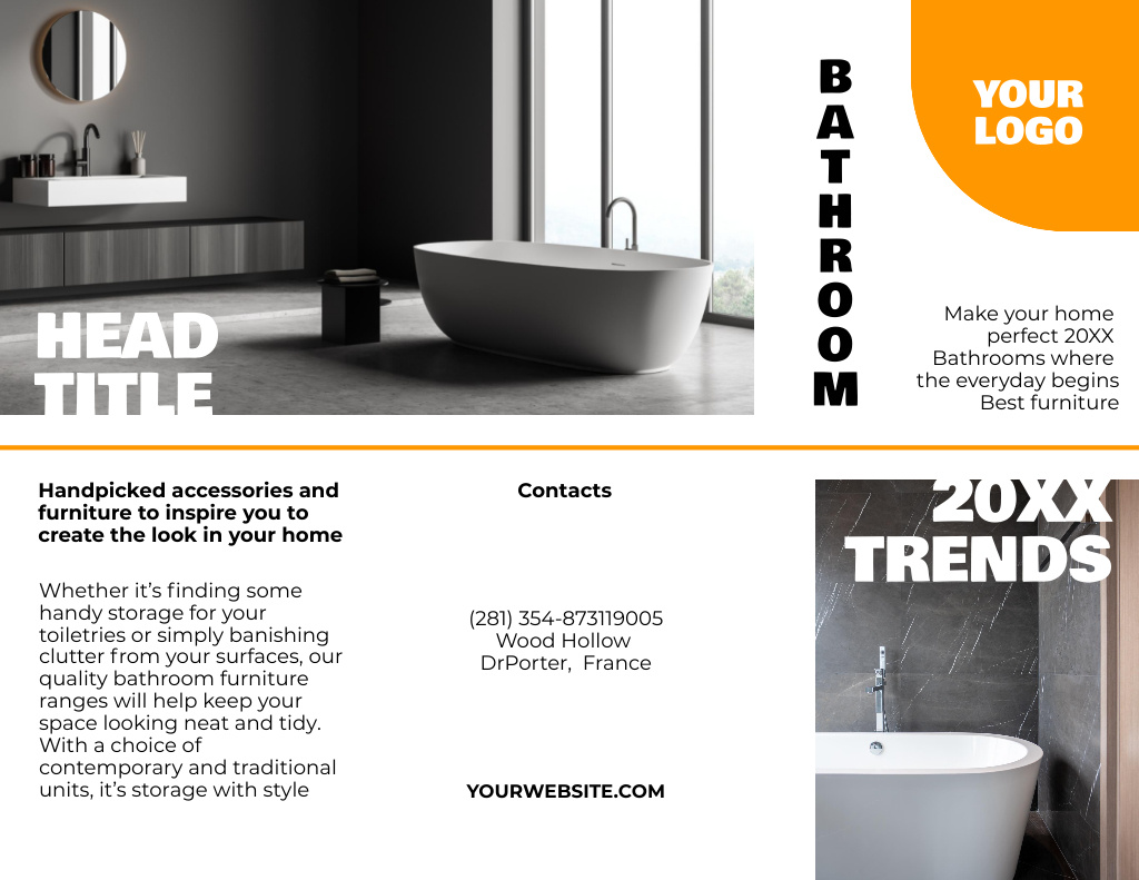 Cutting-edge Bathroom Accessories And Furniture Offer Brochure 8.5x11in – шаблон для дизайну