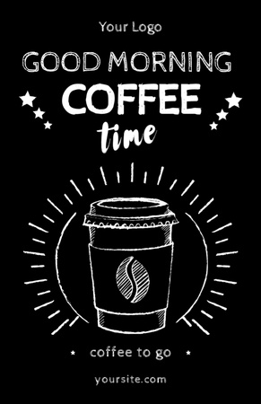 Coffee Time Promotion With Chalk Illustration Invitation 5.5x8.5in tervezősablon